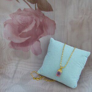 New Amethyst necklace Gold tone Costume jewelry